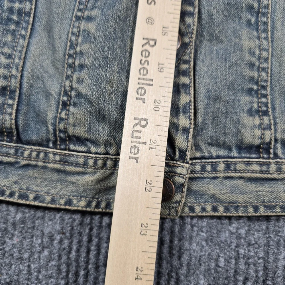 Abercrombie Jacket‎ Girls Large Blue Denim Trucker Jean Coat Washed Fade Vintage